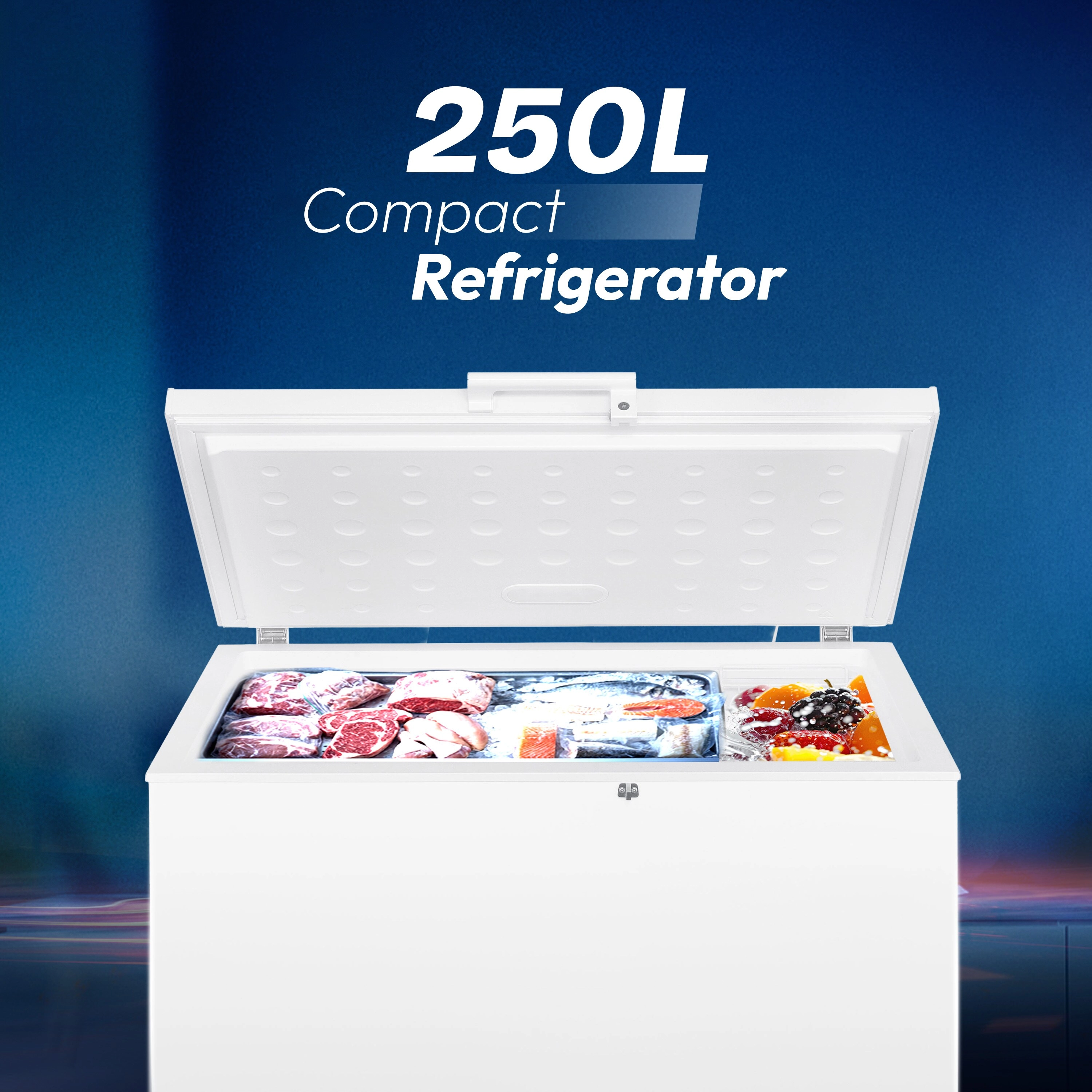 Chest Freezer - Single Door Adjustable Glass Shelves