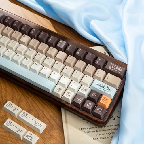 130 Keys Minimalist Cute Capybara Keycaps - ANSI US and UK Keycap Puller