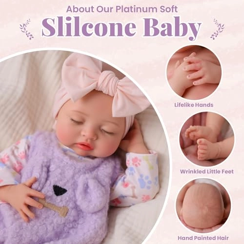 Reborn Baby Doll - 16 Inch Full Platinum Silicone Ages 3+