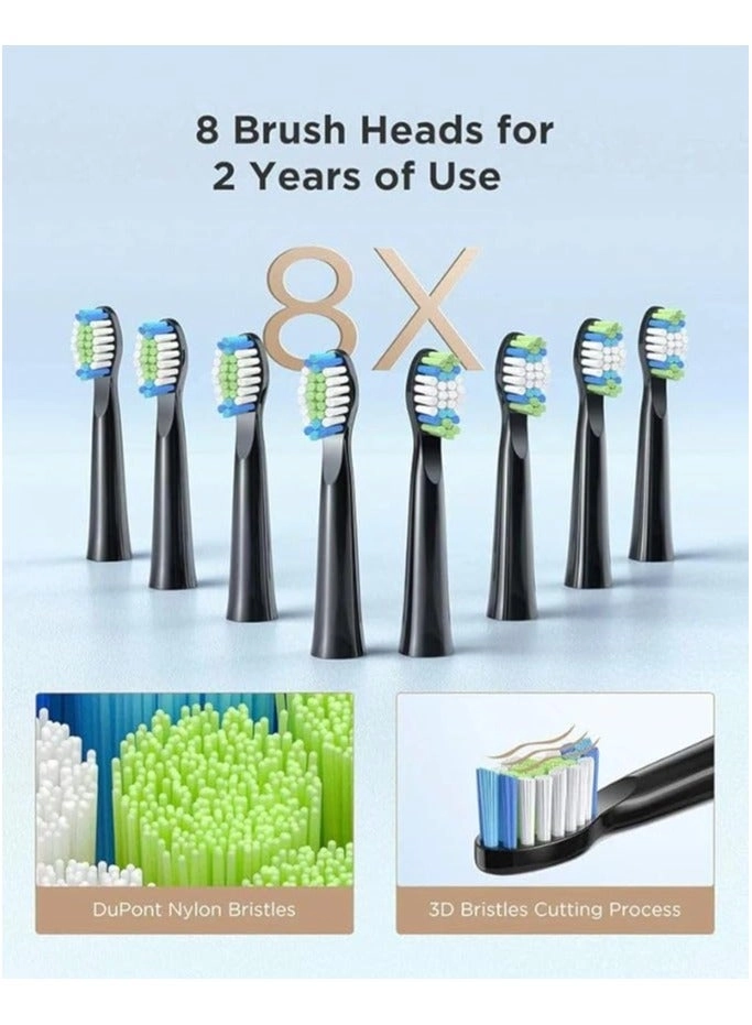 Sonic Electric Toothbrush - Rechargeable 8 Brush Heads 5 Modes