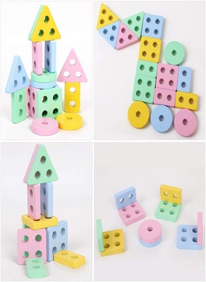 MURTISIDDH Wooden Shapes Geometric Board - 16 pieces
