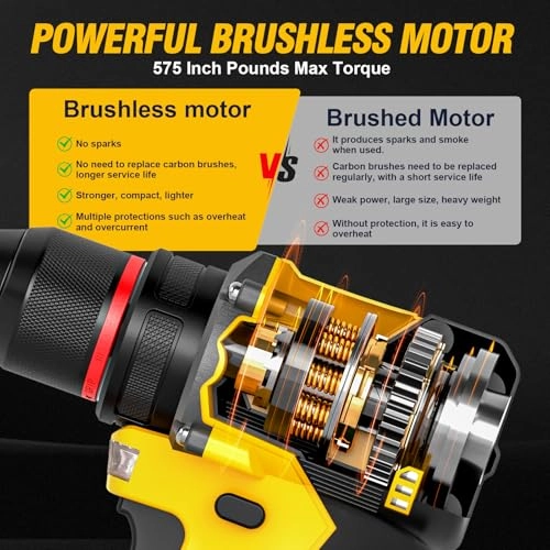 Cordless Brushless Power Drill - 4000 Milliamp Hours