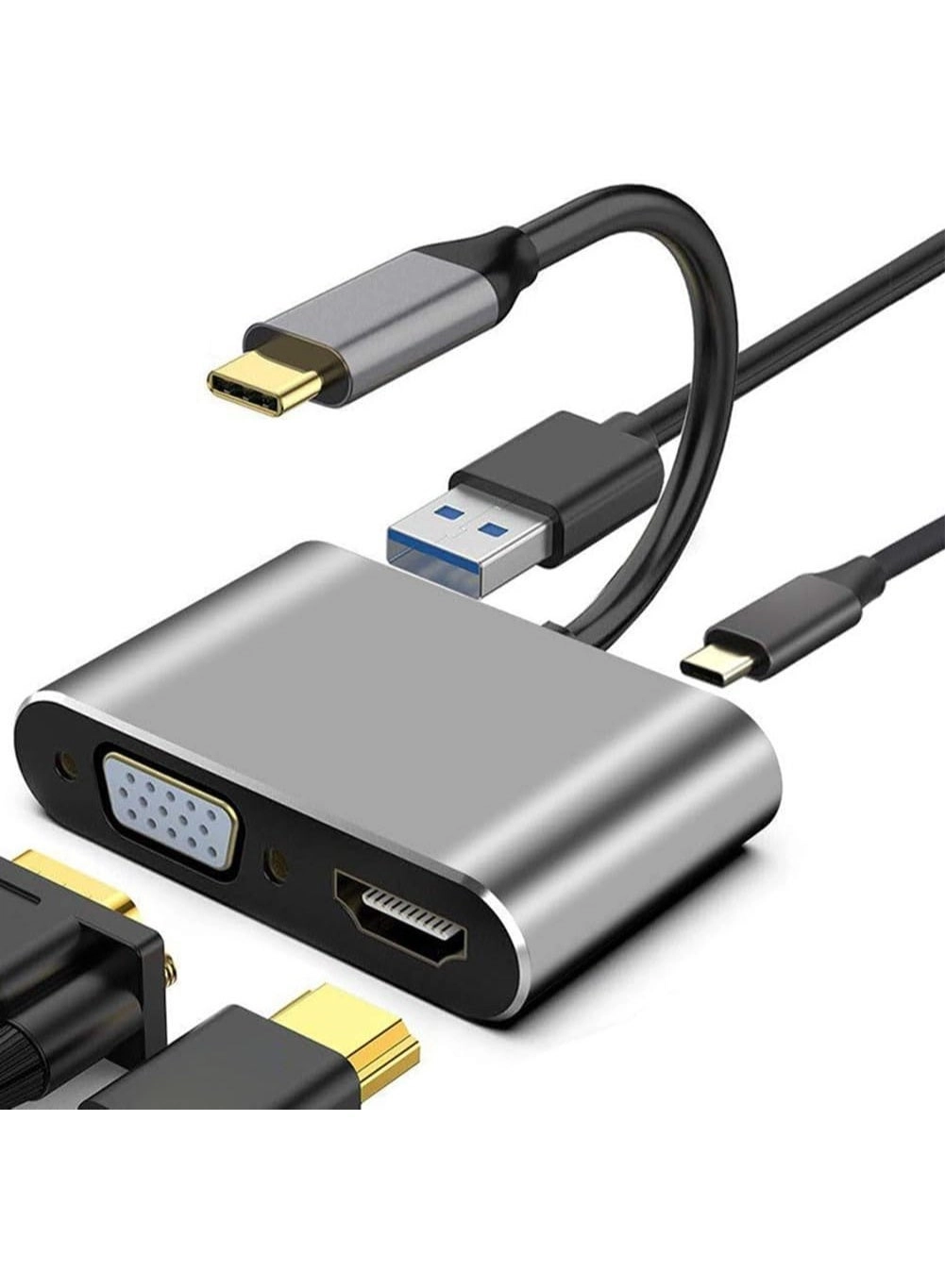 QIRG USB C to HDMI VGA Adapter - USB 3.0 3840*2160@30Hz