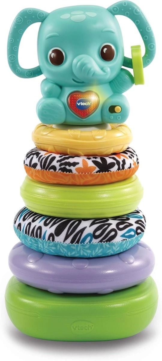 VTech Stack, Rattle & Link Elephant - 3-36 Months Plant-based plastics