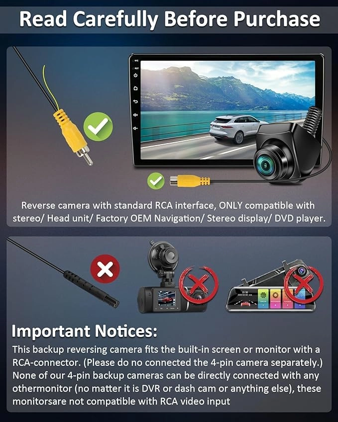 Backup Camera - Night vision 1080P/720P