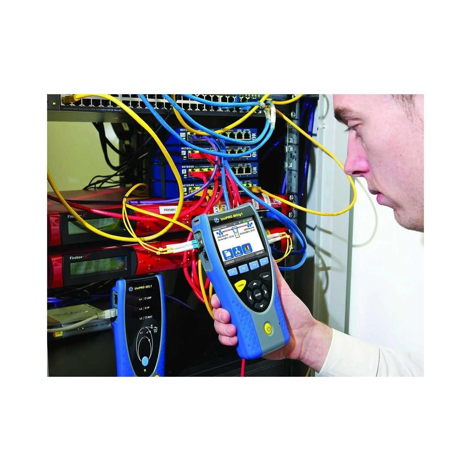 TREND Networks UniPRO MGig1 Duo Plus - Dual Copper and Optical Ports Gigabit Ethernet Multi-Stream Bi-Directional Transmission Tester