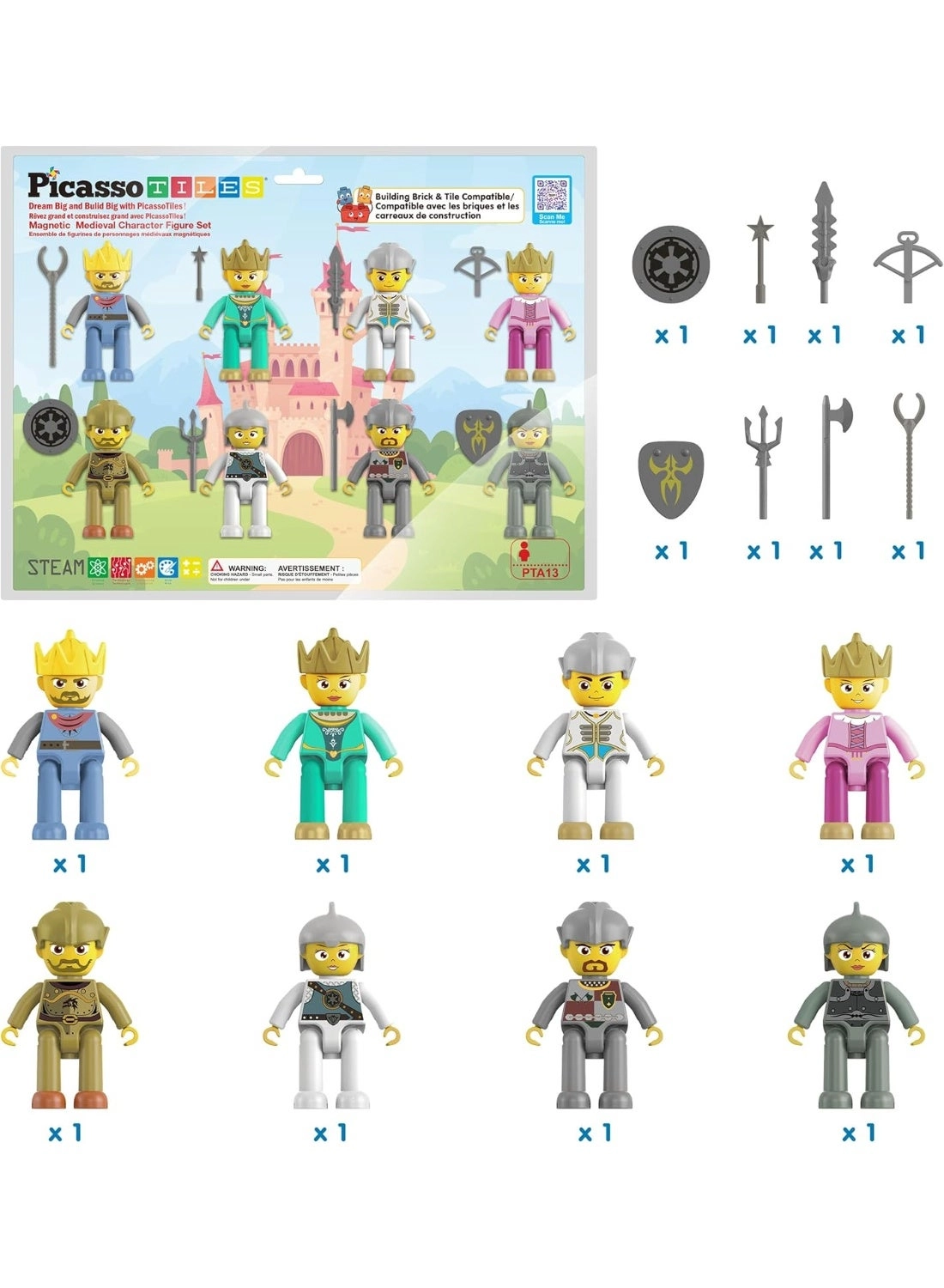 Magnetic Action Figures - King and Knights Kingdom 8 pcs