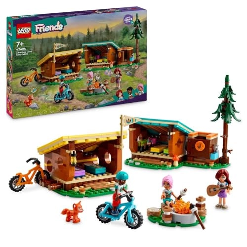 Friends Adventure Camp Cozy Cabins (42624) - 3 mini dolls fox 2 mountain bikes