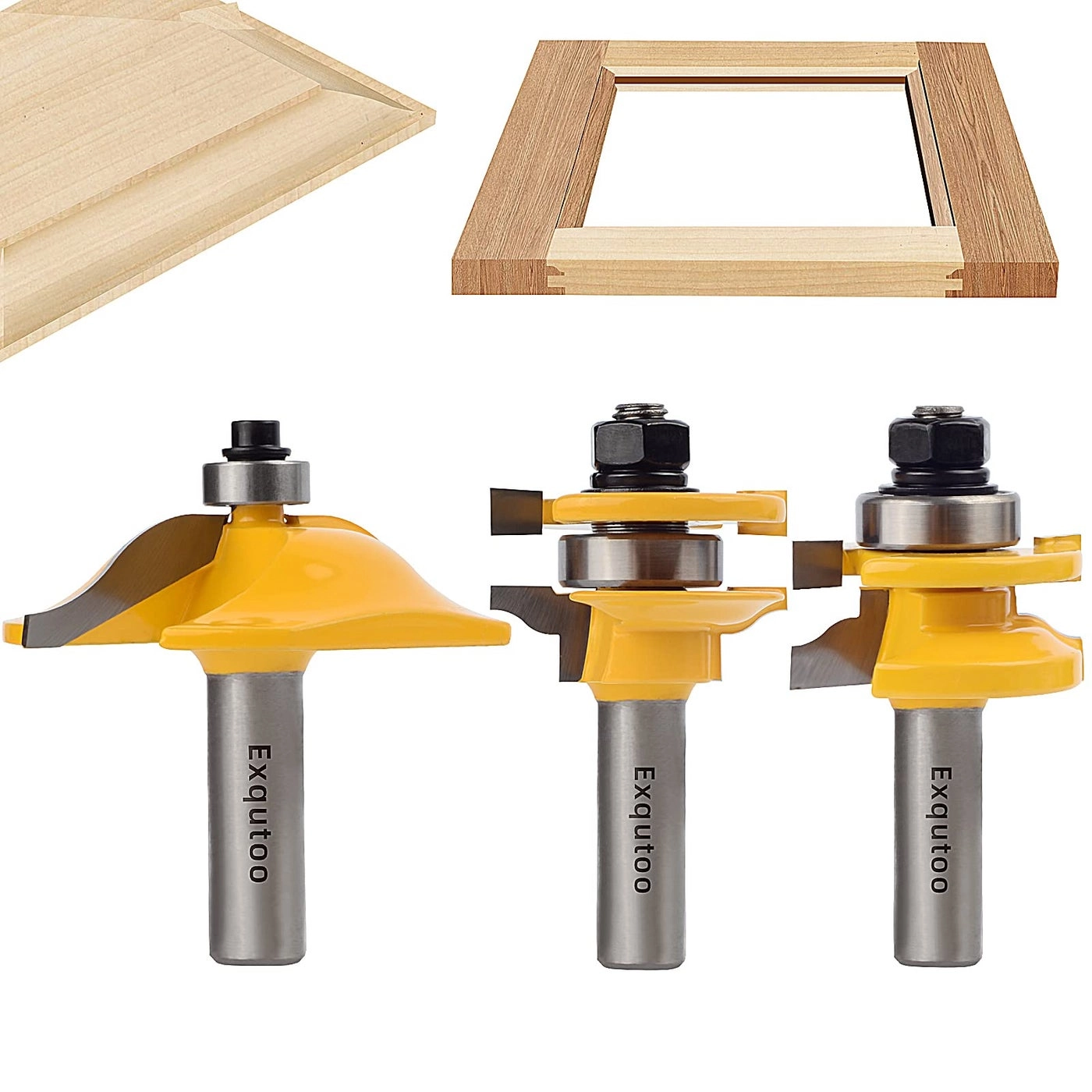 Exqutoo Router Bit - 1-5/8"" 1/2"" 3Pcs Set
