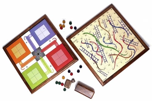 Ludo and Snakes and Ladders - Wooden Magnetic 2 in 1