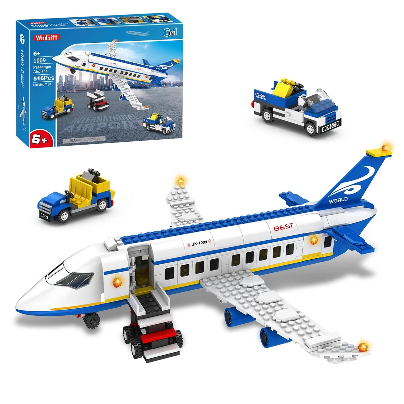 City Passenger Airplane Building Set - 516 pcs