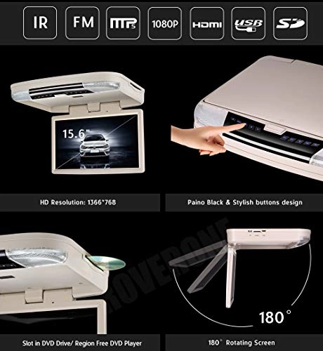 Car Roof Mount DVD Player - 15.6 Inches