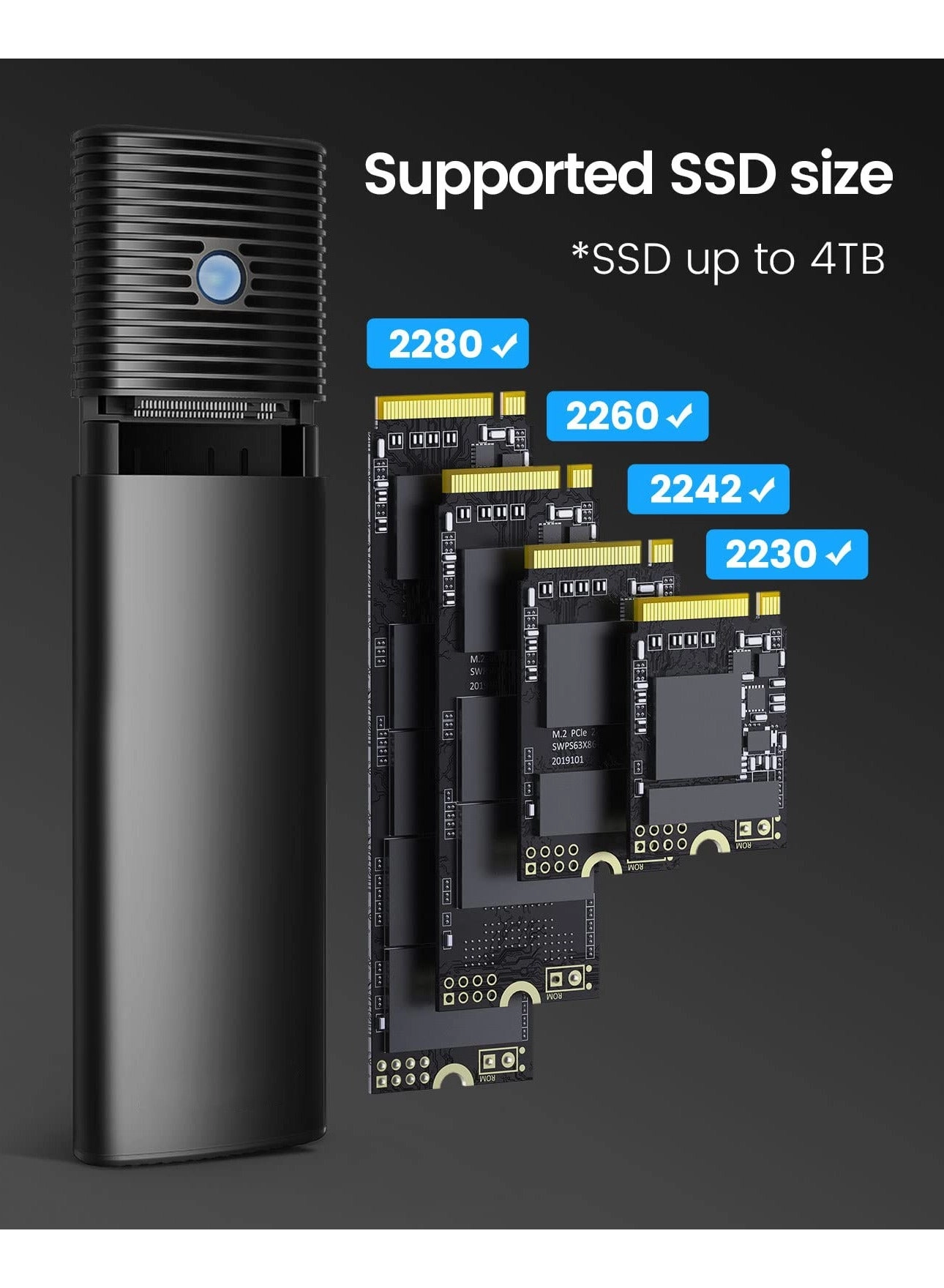 M.2 NVMe SSD Enclosure - 10Gbps USB3.2 Tool-Free