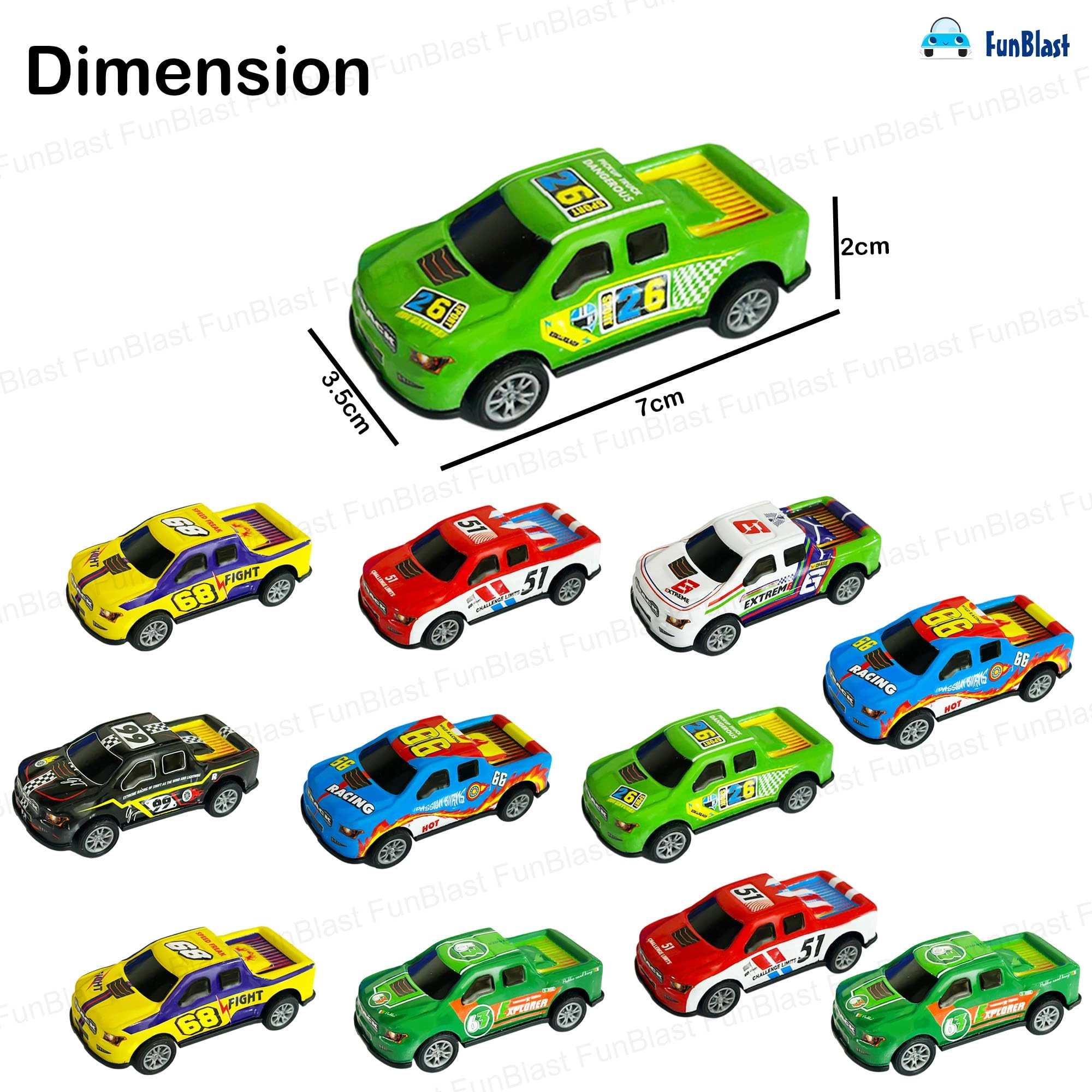 Pull Back Vehicles - 10 pcs