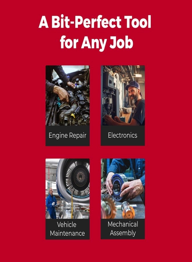 Automotive Screwdriver Ratcheting - Multi-Bit Screwdriver Set ¼” Hex Shaft