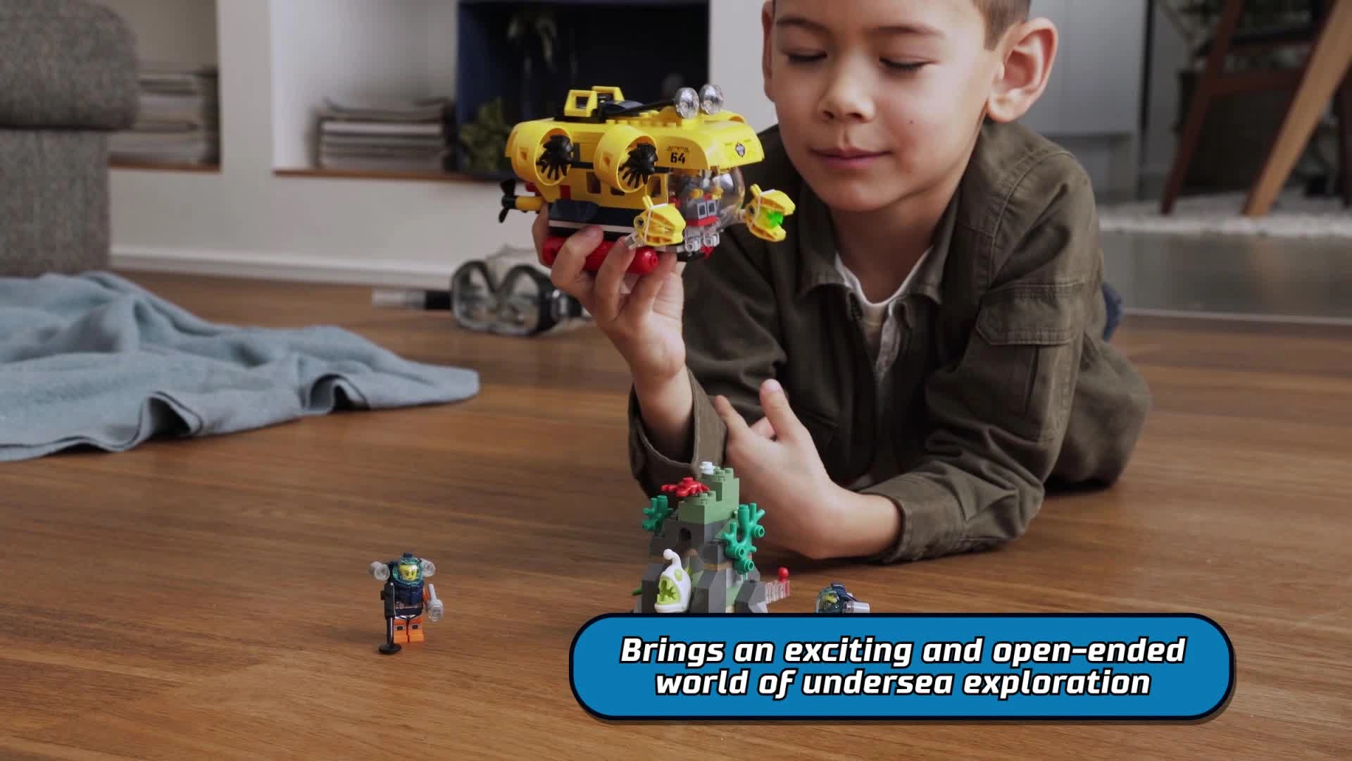 City Ocean Exploration Submarine (60264) - Underwater Drone 4 Minifigures