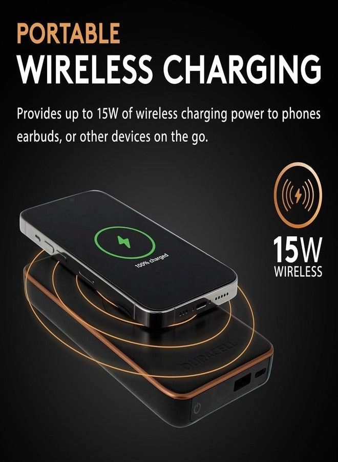 Mobile Power Bank - 10,000mAh Wireless USB-C USB-A