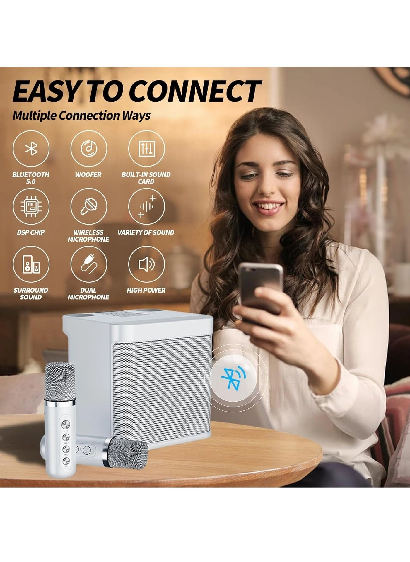 Karaoke Machine - Dual Wireless Microphones