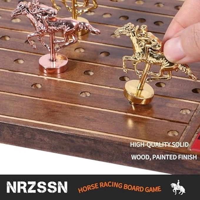 Horse Race Board Game - 11 Horses 4 Dice Solid Wood