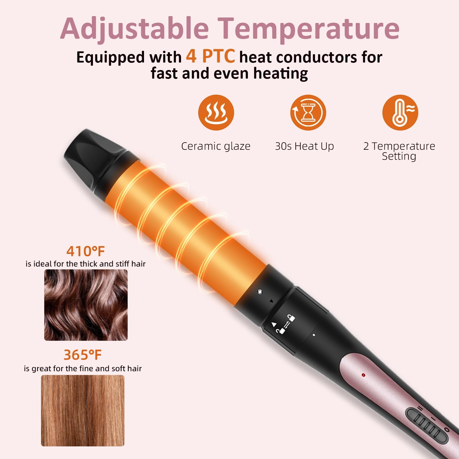 6 in 1 Curling Iron - 0.35"-0.75"-1"-1"-1.25"-1.5"