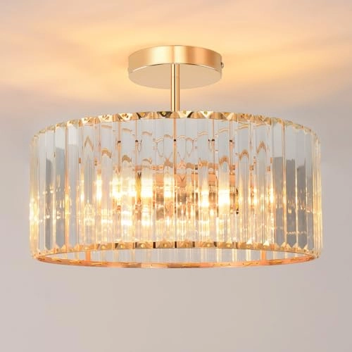 E27 Crystal Ceiling Lamp - 3 lights 36.5 cm