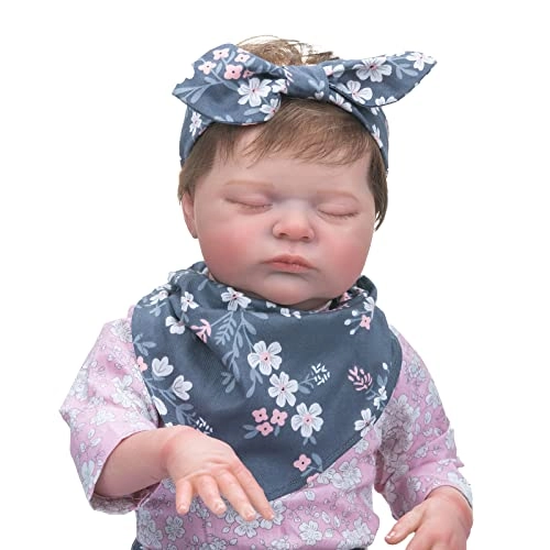 Reborn Baby Doll - 55 cm Silicone Vinyl Sleeping Hand-rooted Hair