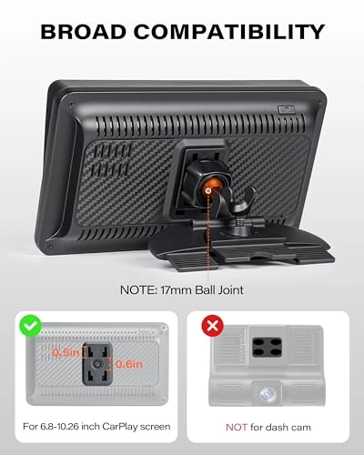 CD Slot Mount - 360° Rotation Tool-Free Installation Compatible with 7-11 Inch Portable Car Play Screens