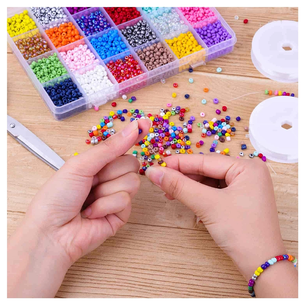 Seed & Alphabet Beads - 24 assorted colors 3800 pcs