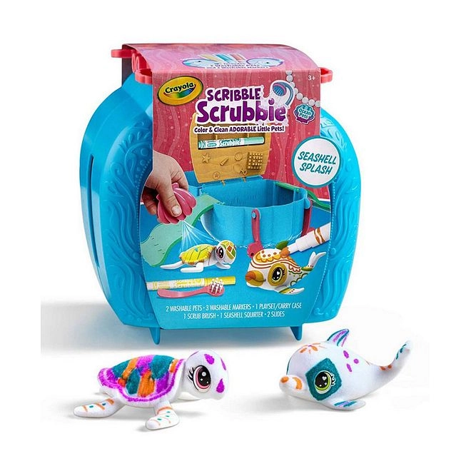 Scribble Scrubbie Pets - 6 washable markers 1 scrub brush
