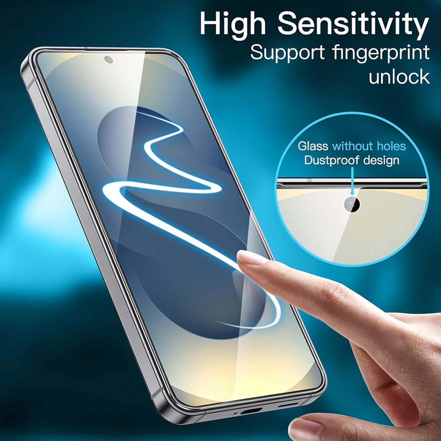 Clear Tempered Glass Screen Protector for Samsung Galaxy S25