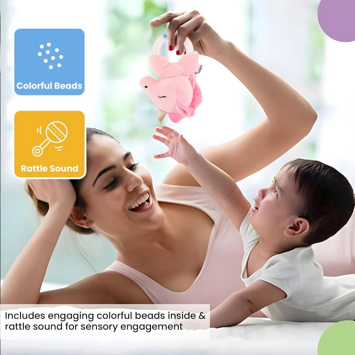 Playtime Unicorn Ring Rattle - Suitable For 0 to 12 Years