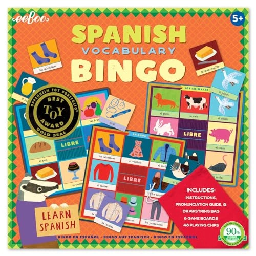 Spanish Bingo Vocabulary Game - 5 and up