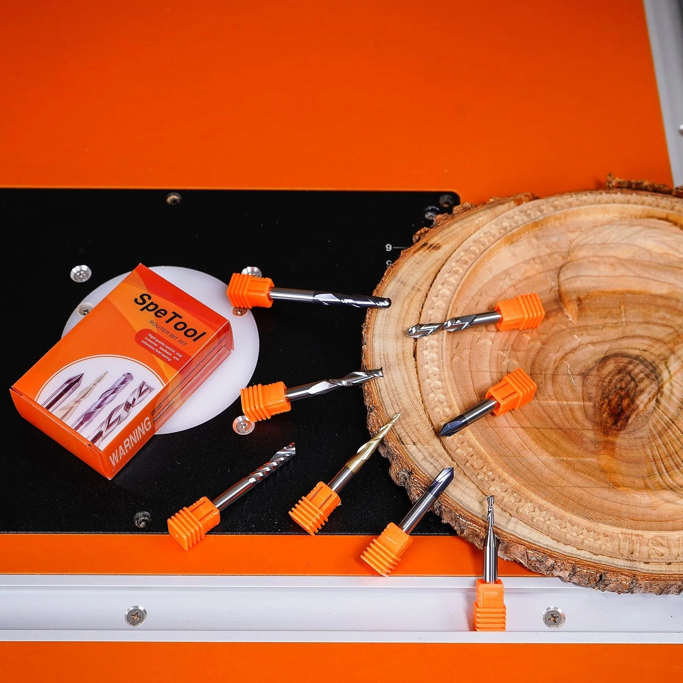 Carbide CNC Router Bits - 1/4" Shank 8 Pcs