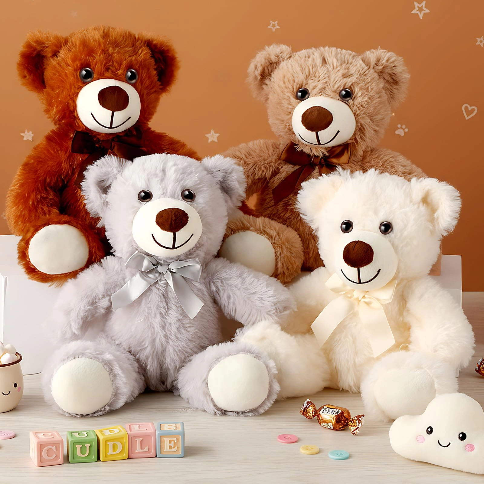 Teddy Bears - 35 cm 4 Pack