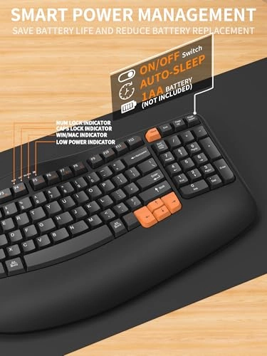 Ergonomic Wireless Keyboard - Wired