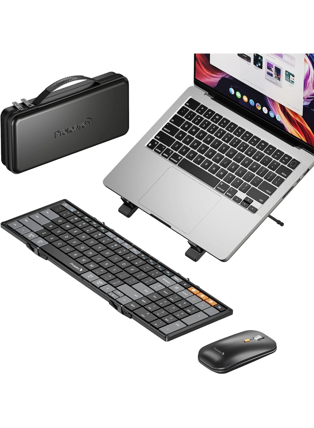 ProtoArc XKM01 - Portable Bluetooth Keyboard + CaseUp - Laptop Stand