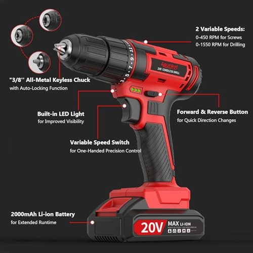 Cordless Drill - 2000 Milliamp Hours