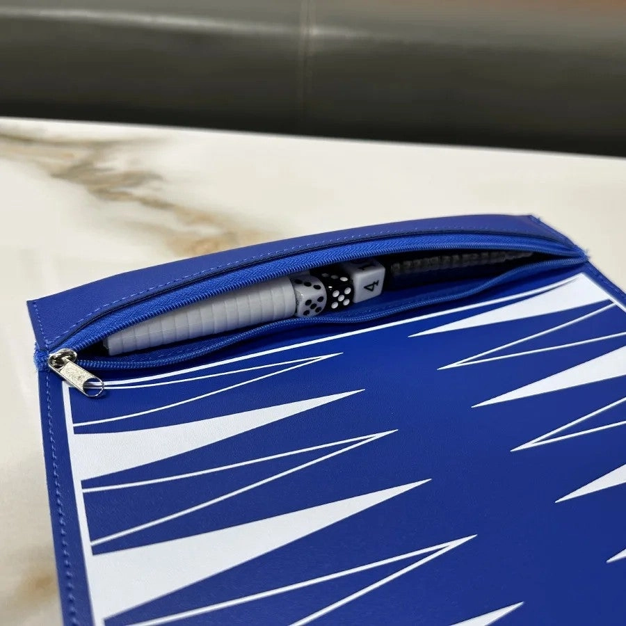 Y&D Roll-up Travel Backgammon - Blue