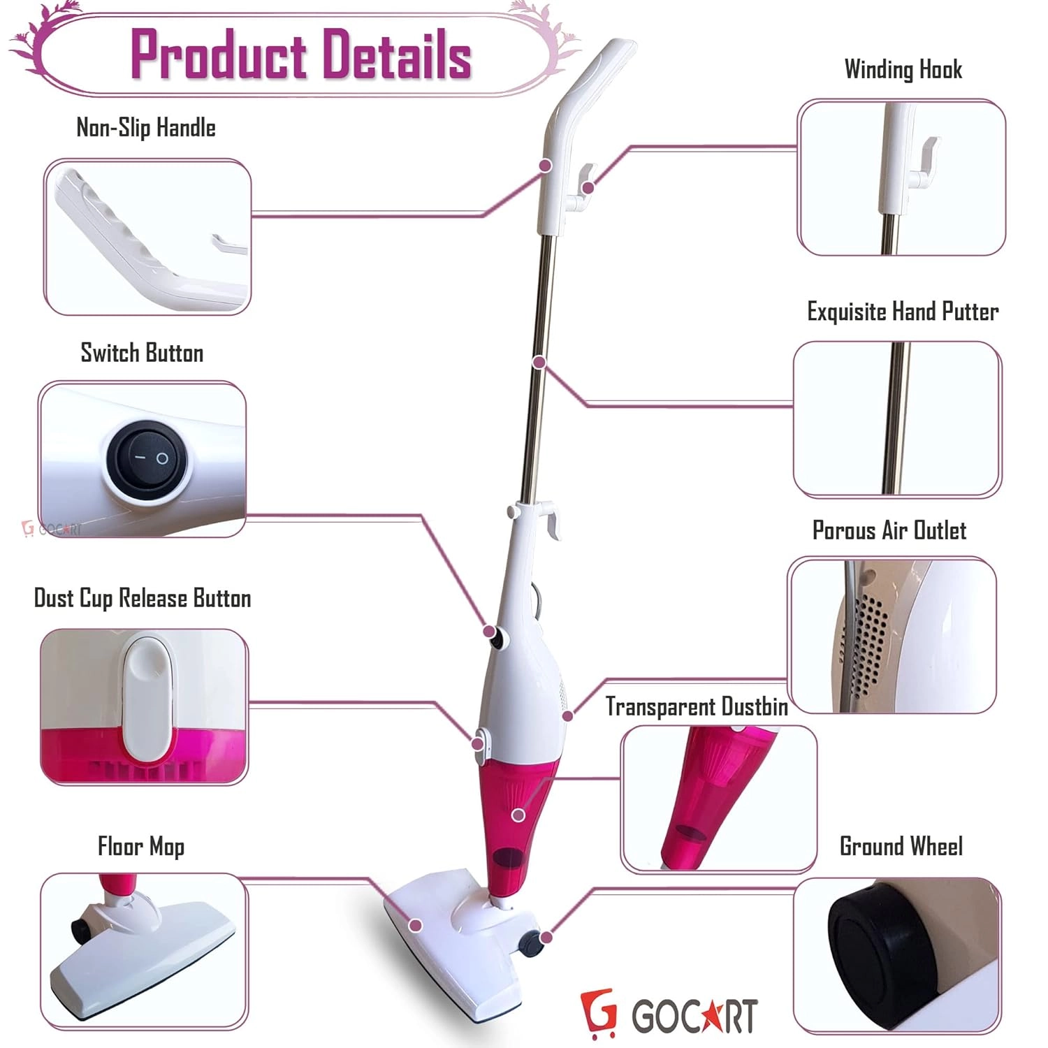 High Power Vacuum Cleaner - 800W turbo motor washable filter