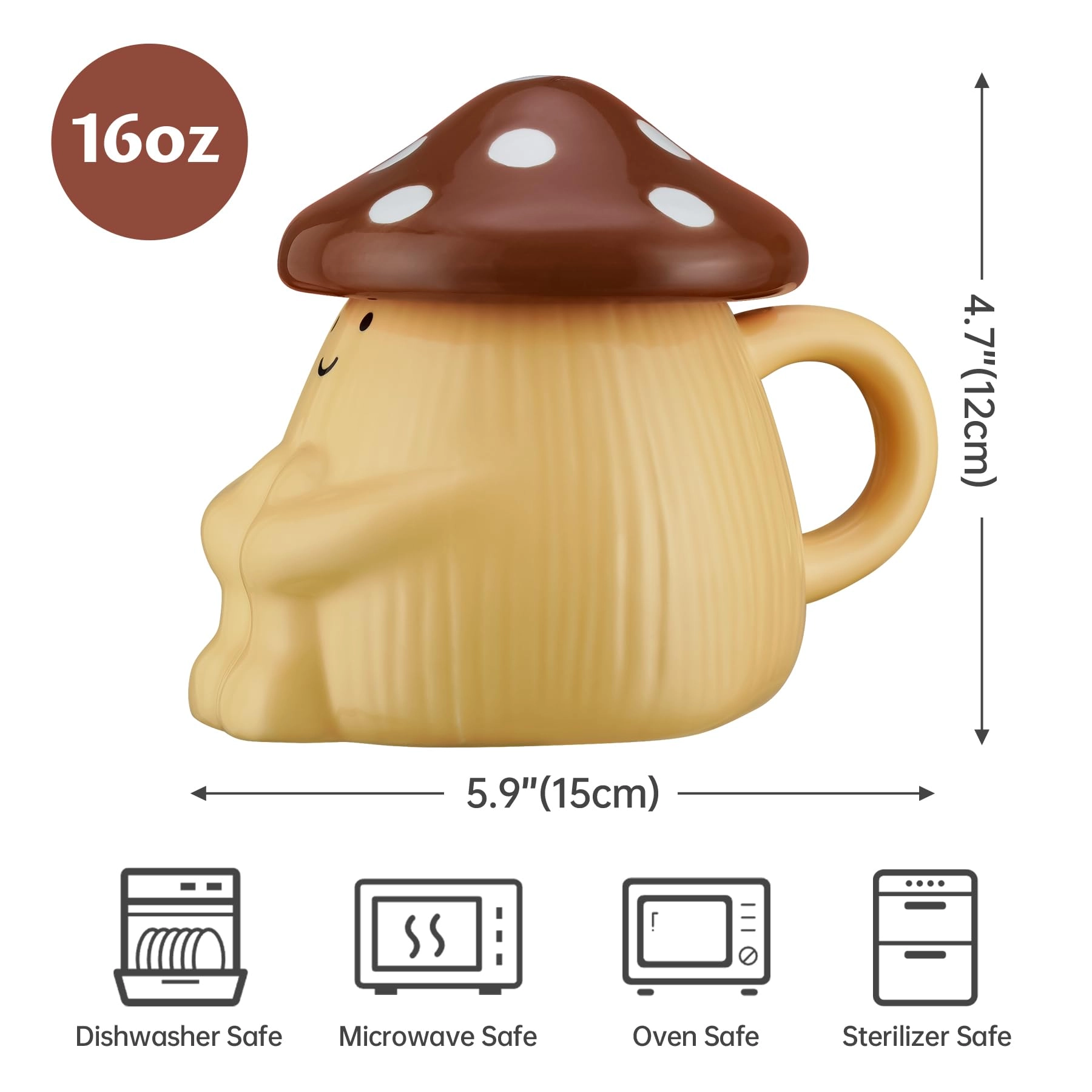 Mushroom Coffee Mug - 1 pcs - 458 ml