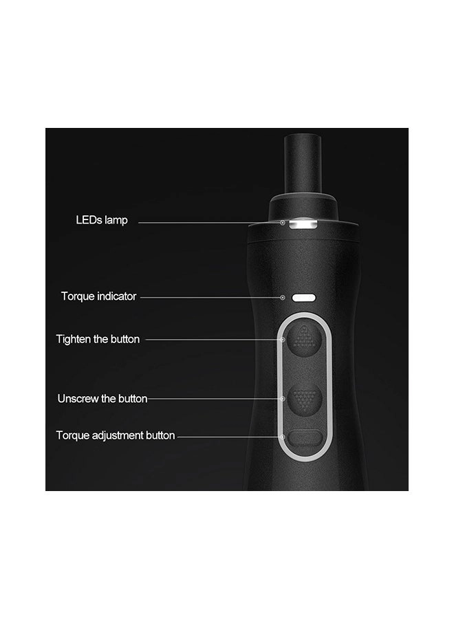 Electric Power Screwdriver - 9-Piece Black 18.5x6x6cm