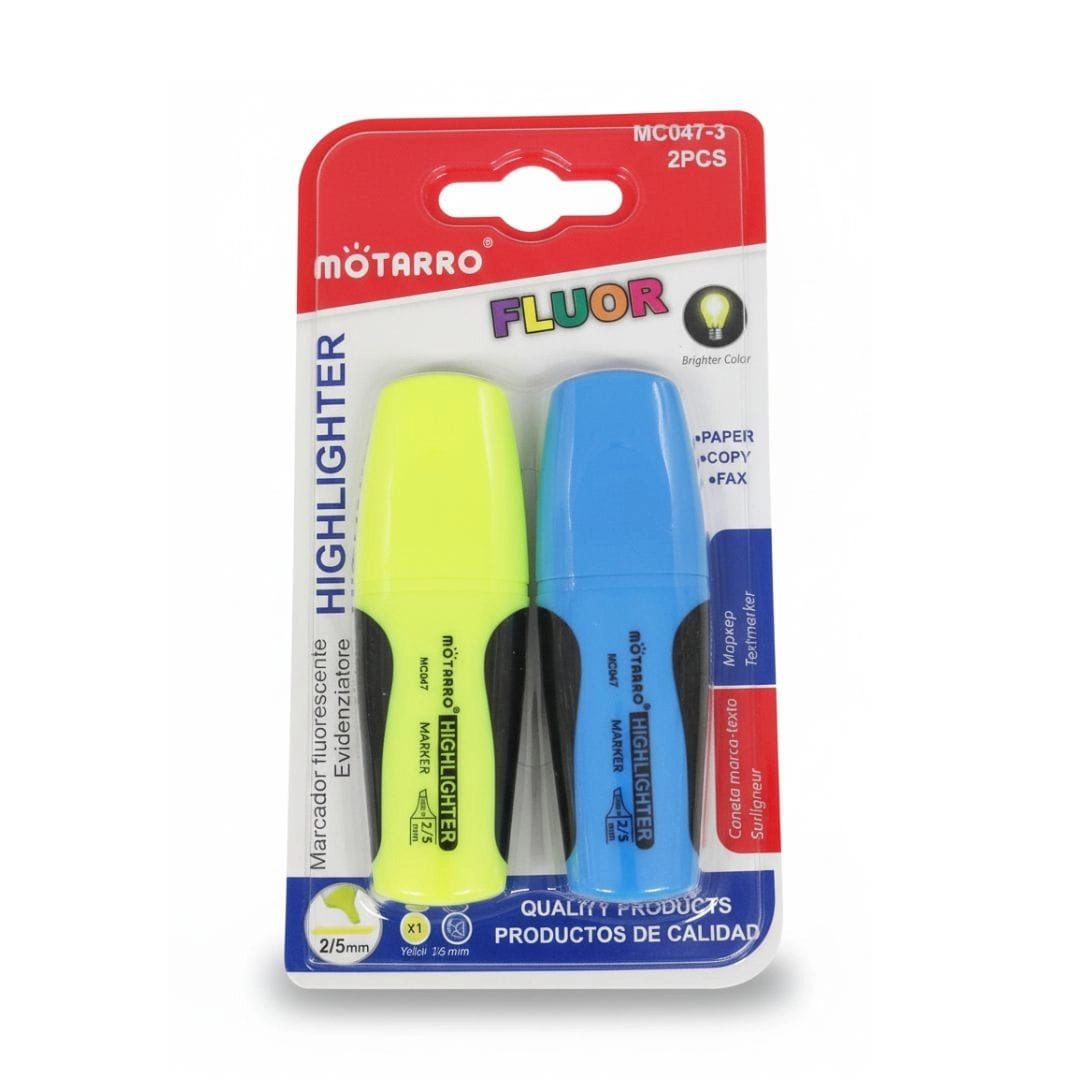 AL ARQAM LLC Mini Highlighter Set - Yellow & Blue