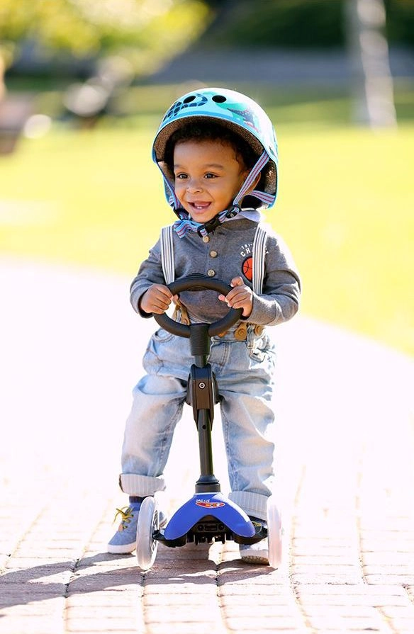 Mini 3 in 1 Deluxe Eco 3-Wheel Kick Scooter – 120mm LED + Seat