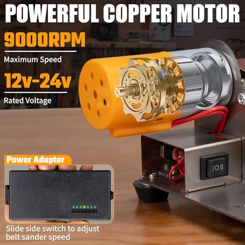 Mini Belt Sander - 7-Speed 4000-9000 RPM 304 Stainless Steel