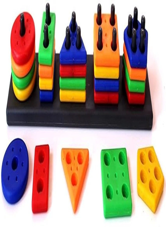 Geometric Shape Sorting Board - 29 x 6.5 cm Multicolour