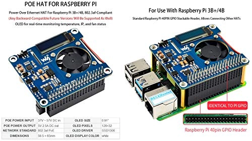POE HAT (B) - 5V 2.5A 37V ~ 57V 802.3af