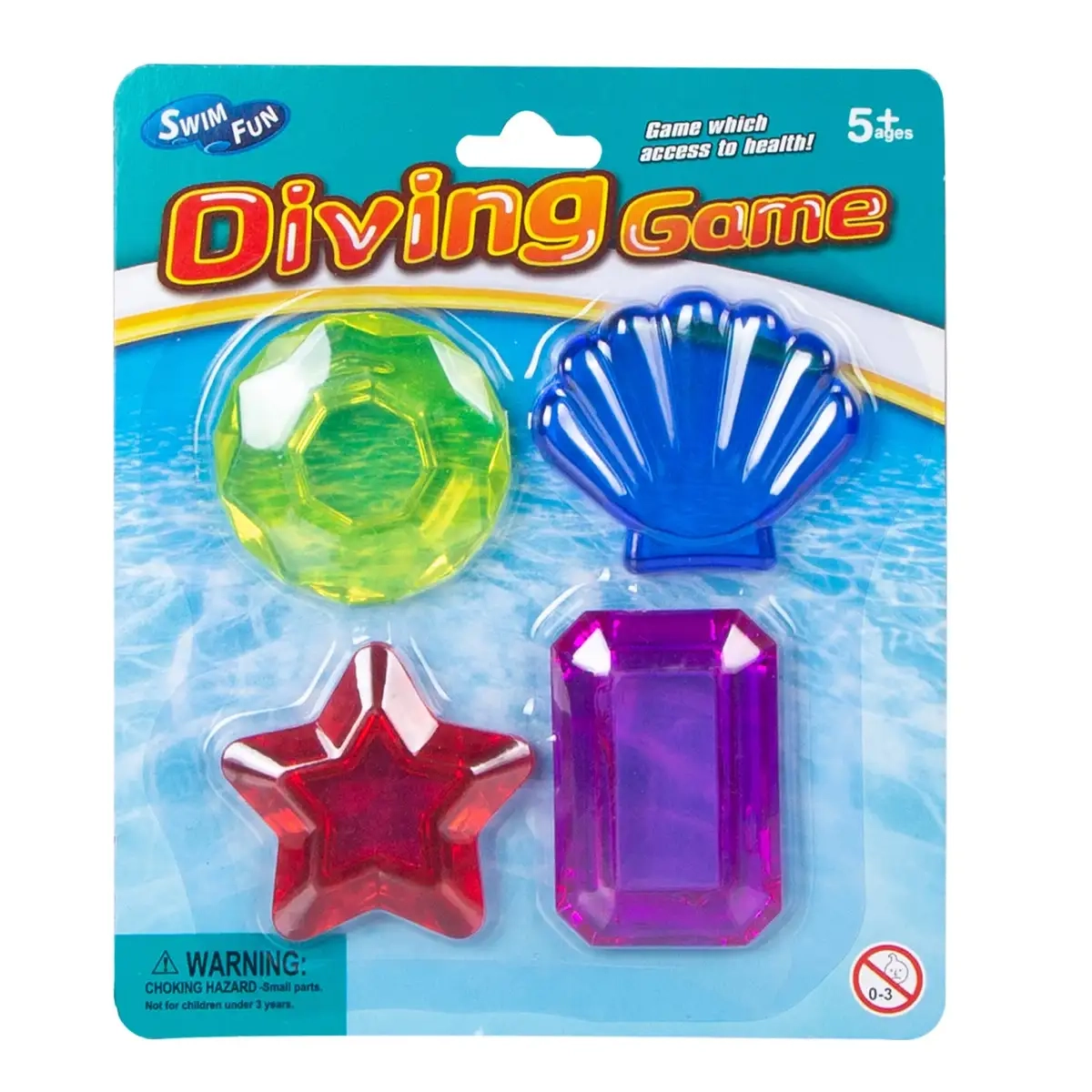 Swim Fun Diving Games Gemstone Pool Toy - 4 Pc. Plastic