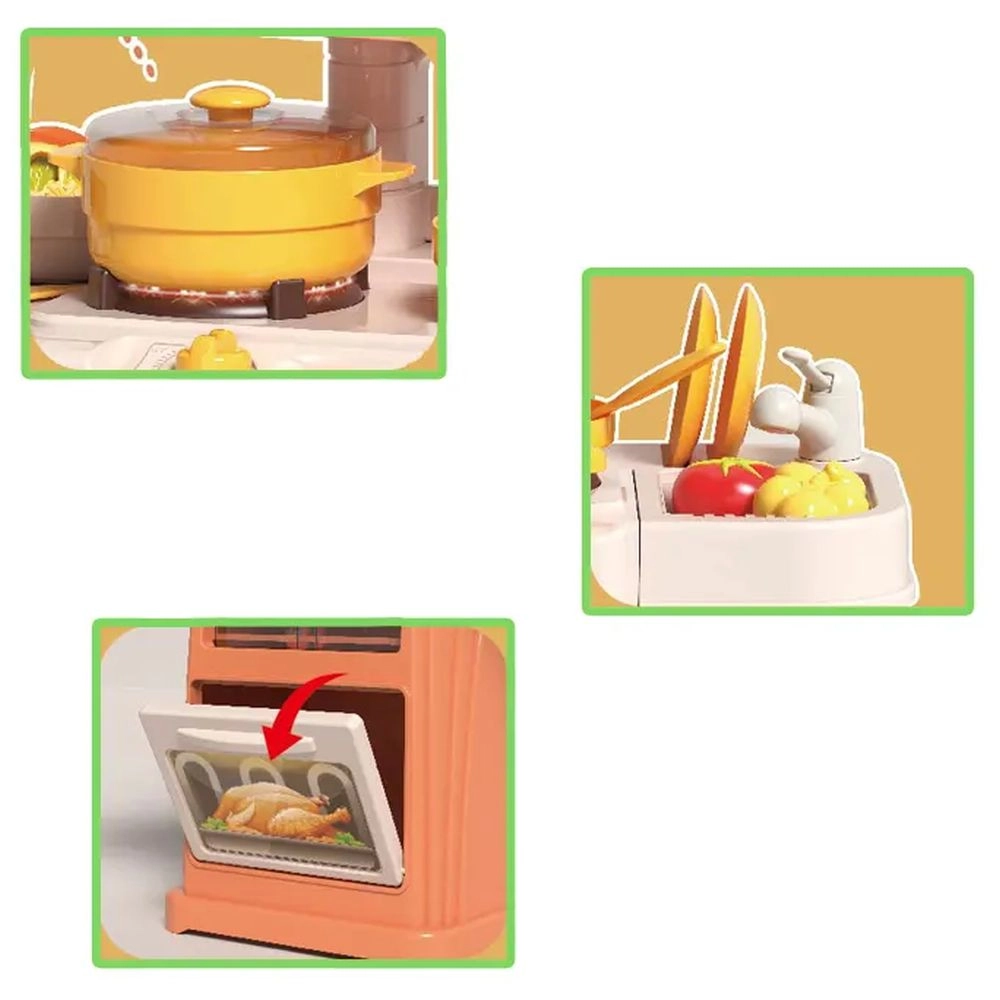 Kid's Kitchen Toys With Light & Sound Playset - 44pcs (5551007-889-269)