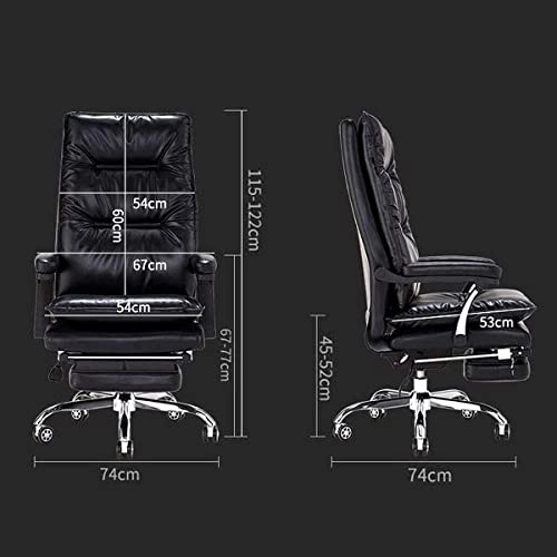 Desk Chair - PU Leather Brown High Back