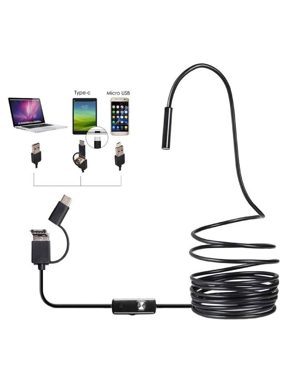 3-in-1 Type-C USB Endoscope - HD Waterproof Smartphone Compatible